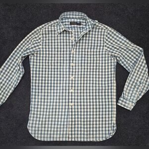 Ralph Lauren Polo Long Sleeve Blue Plaid Button Up Shirt 100% Cotton Size Medium